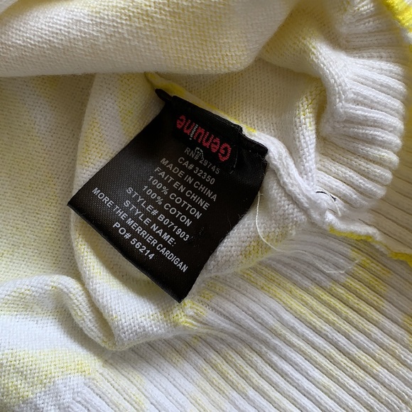 Volcom Yellow and White Cardigan Medium - Picture 4 of 7